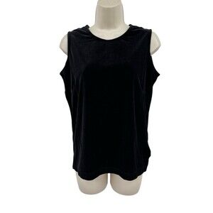 Vintage 90s Grunge Goth Black Velvet Tank Top Small Jaclyn Smith Stretch NEW